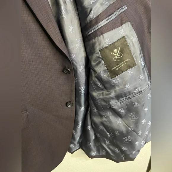 John Varvatos Signature Tailored USA Blue Mens Bleecker Suit Jacket Sz 44R